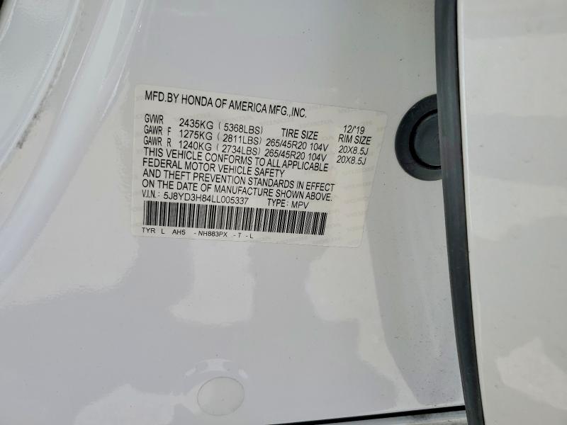 Продаж на аукціоні авто 2020 Acura Mdx, vin: 5J8YD3H84LL005337, номер лоту: 49299386