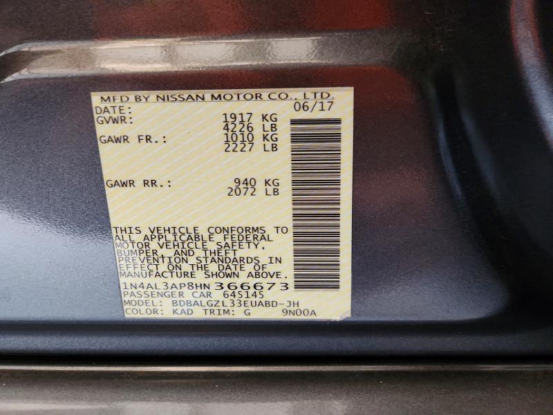 Aukcja sprzedaży 2017 Nissan Altima, vin: 1N4AL3AP8HN366673, numer aukcji: 48753106