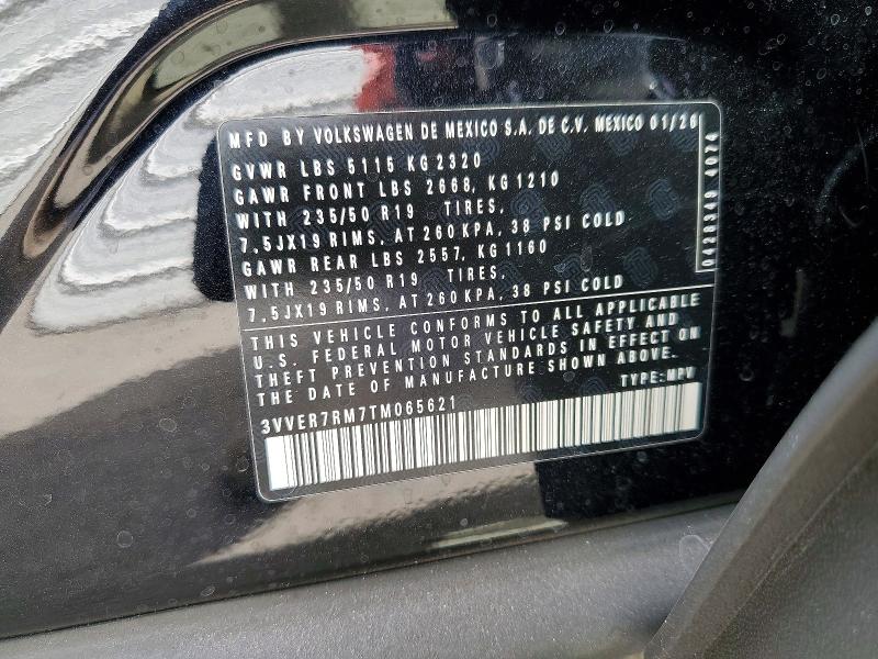 49747696 :رقم المزاد ، 3VVER7RM7TM065621 vin ، 2026 Volkswagen Tiguan مزاد بيع