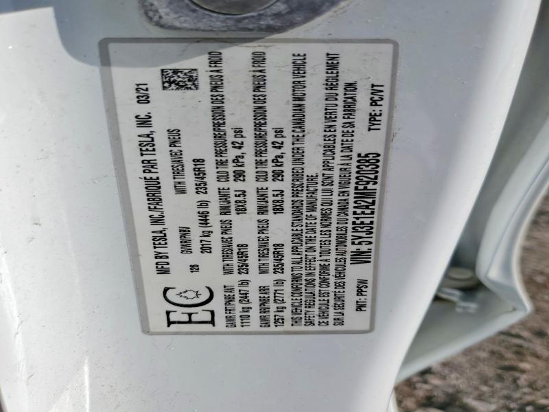 Aukcja sprzedaży 2021 Tesla Model 3, vin: 5YJ3E1EA2MF920385, numer aukcji: 48543956