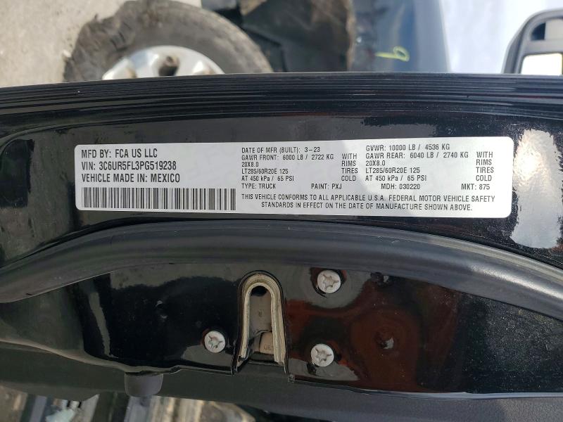 2023 Ram 2500 მანქანა იყიდება აუქციონზე, vin: 3C6UR5FL3PG519238, აუქციონის ნომერი: 48787926