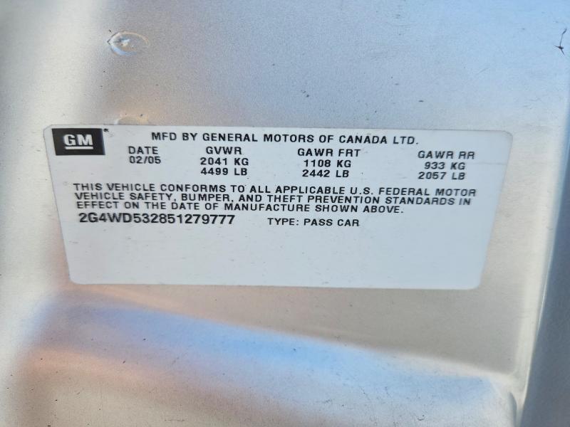 Aukcja sprzedaży 2005 Buick Lacrosse, vin: 2G4WD532851279777, numer aukcji: 48678446