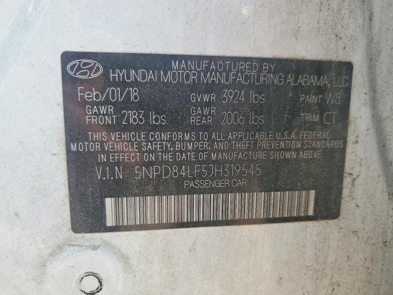 Продаж на аукціоні авто 2018 Hyundai Elantra, vin: 5NPD84LF5JH319545, номер лоту: 49782196