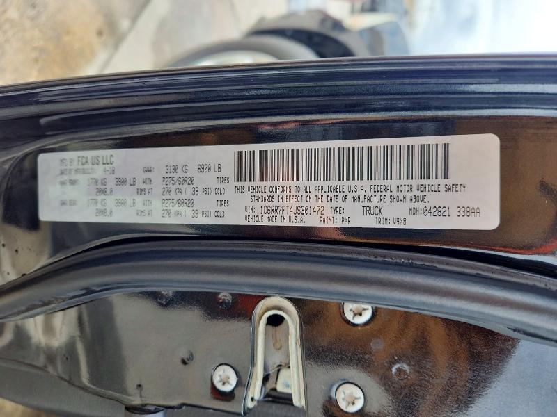 48333426 :رقم المزاد ، 1C6RR7FT4JS301472 vin ، 2018 Ram 1500 مزاد بيع