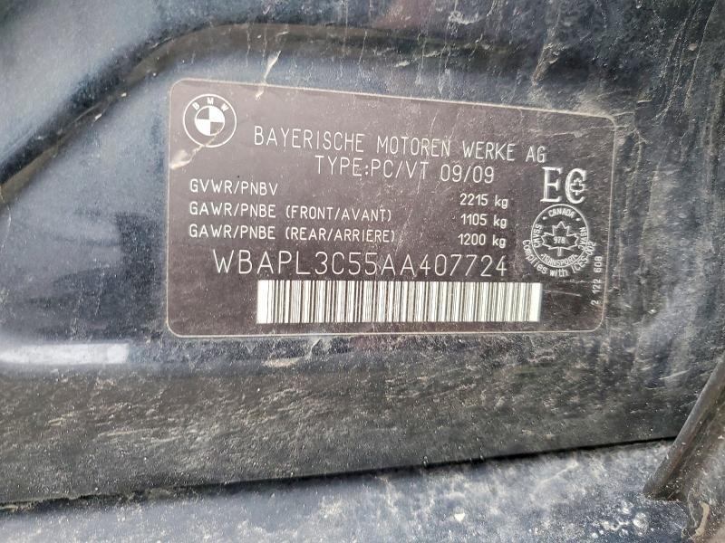 2010 Bmw 335 მანქანა იყიდება აუქციონზე, vin: WBAPL3C55AA407724, აუქციონის ნომერი: 48262626