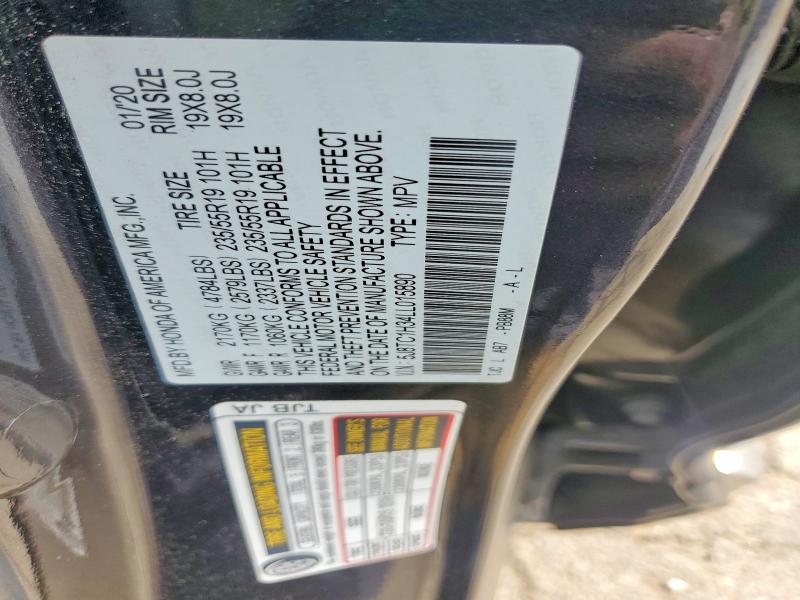 48602286 :رقم المزاد ، 5J8TC1H34LL015890 vin ، 2020 Acura Rdx مزاد بيع