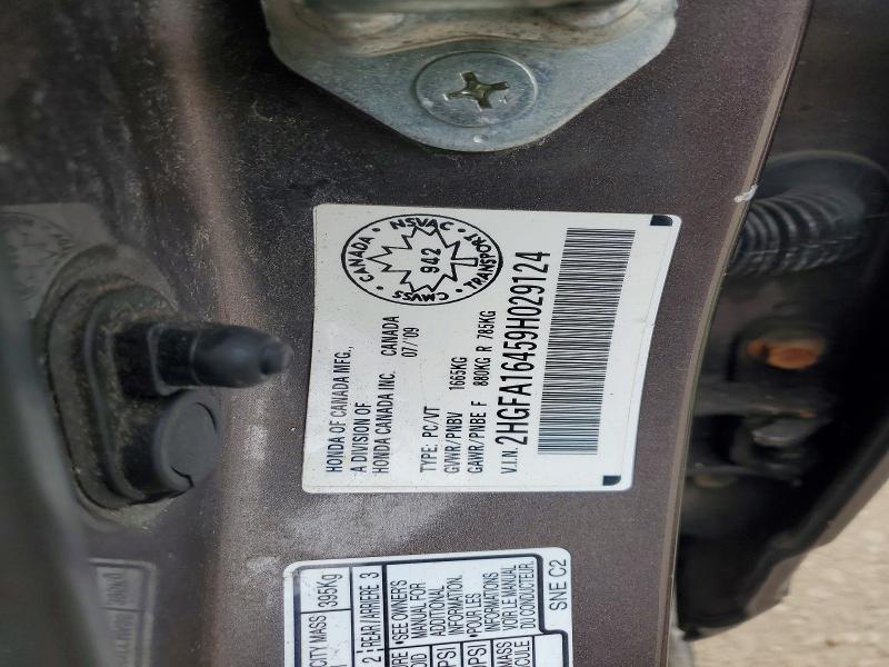 Продажа на аукционе авто 2009 Honda Civic, vin: 2HGFA16459H029124, номер лота: 49970146