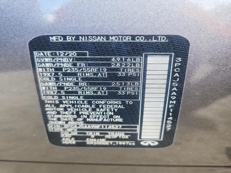 Продажа на аукционе авто 2021 Infiniti Qx50, vin: 3PCAJ5AA9MF114527, номер лота: 51004266