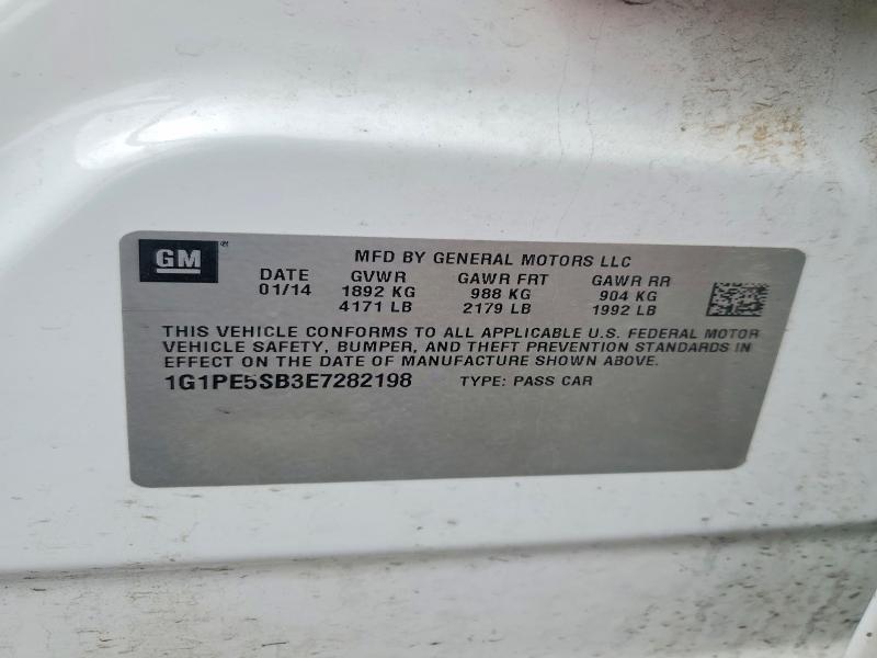 49578346 :رقم المزاد ، 1G1PE5SB3E7282198 vin ، 2014 Chevrolet Cruze مزاد بيع