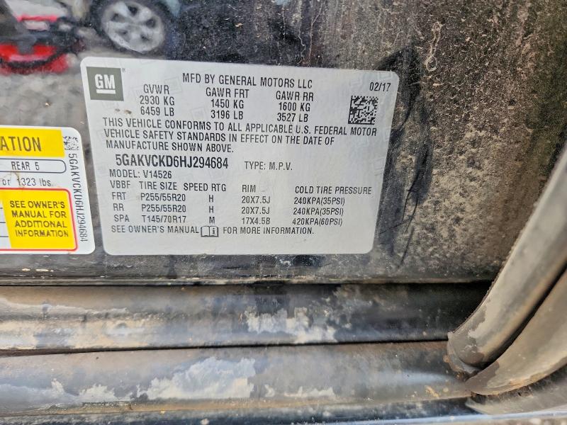 Продажа на аукционе авто 2017 Buick Enclave, vin: 5GAKVCKD6HJ294684, номер лота: 50628726