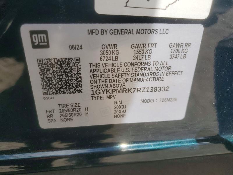 Продаж на аукціоні авто 2024 Cadillac Lyriq, vin: 1GYKPMRK7RZ138332, номер лоту: 49240236