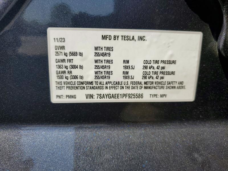 51838076 :رقم المزاد ، 7SAYGAEE1PF925586 vin ، 2023 Tesla Model Y مزاد بيع