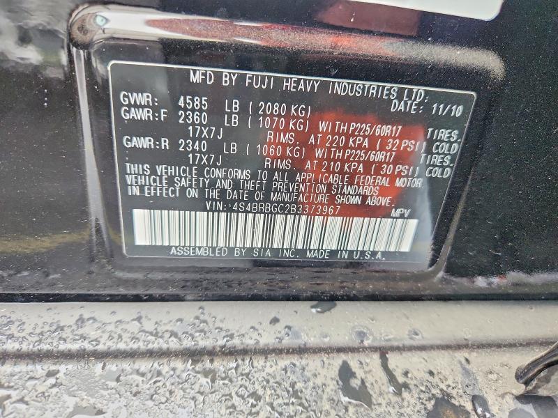 50369046 :رقم المزاد ، 4S4BRBGC2B3373967 vin ، 2011 Subaru Outback مزاد بيع