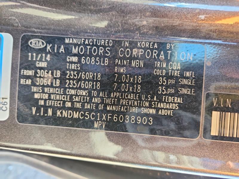 Продаж на аукціоні авто 2015 Kia Sedona, vin: KNDMC5C1XF6038903, номер лоту: 50761876