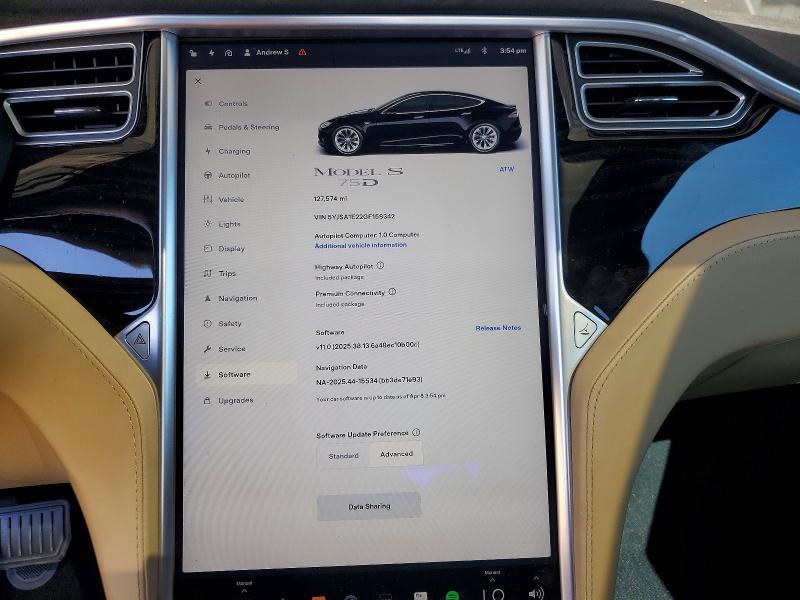 2016 Tesla Model S მანქანა იყიდება აუქციონზე, vin: 5YJSA1E22GF158342, აუქციონის ნომერი: 49298776