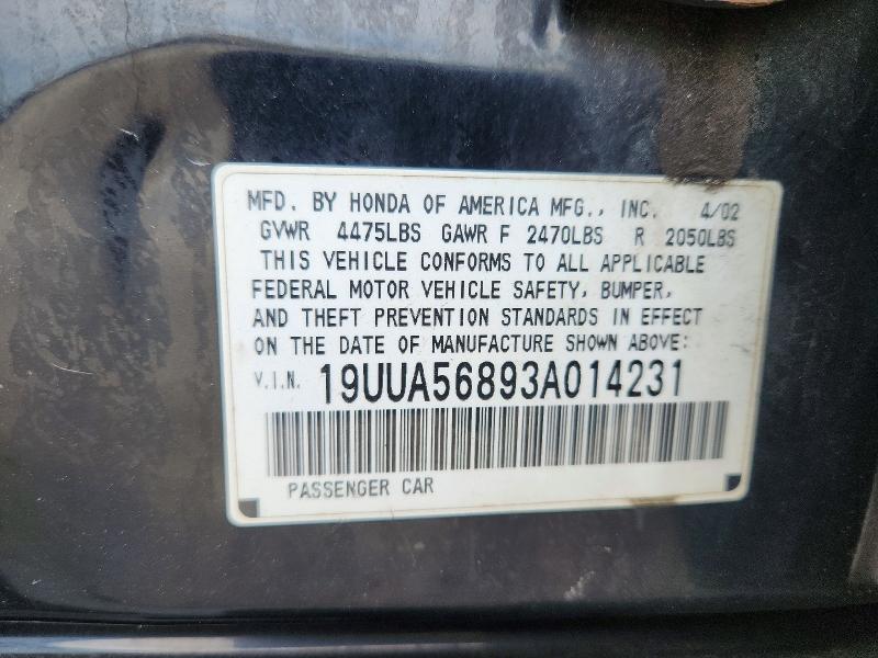 Aukcja sprzedaży 2003 Acura 3.2tl, vin: 19UUA56893A014231, numer aukcji: 50733336