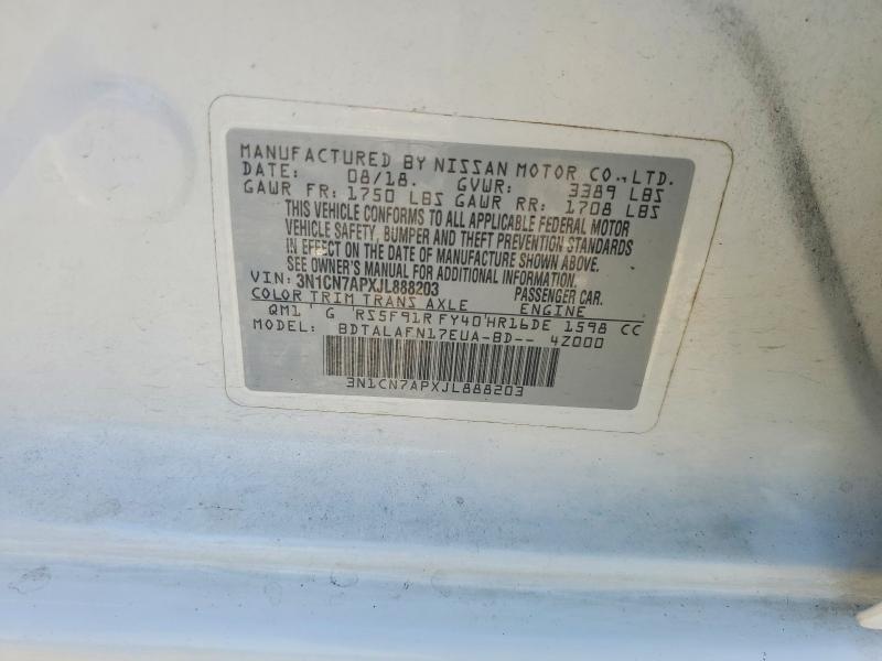 Продажа на аукционе авто 2018 Nissan Versa, vin: 3N1CN7APXJL888203, номер лота: 50705586