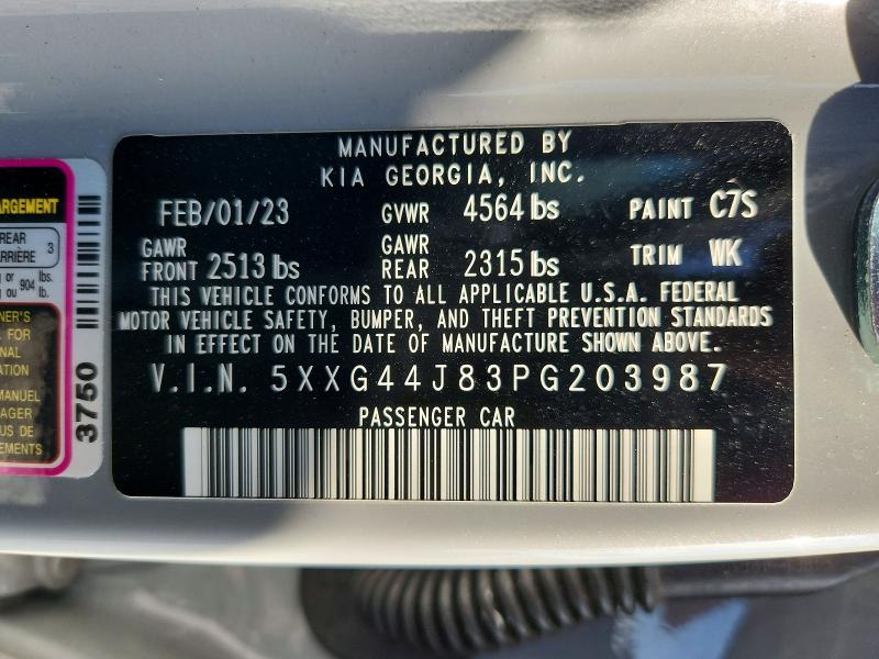 Продажа на аукционе авто 2023 Kia K5, vin: 5XXG44J83PG203987, номер лота: 50779176