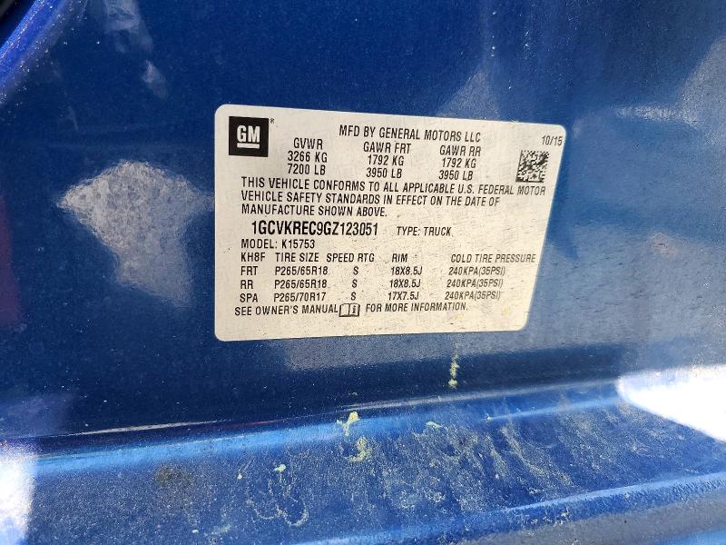 Продаж на аукціоні авто 2016 Chevrolet Silverado, vin: 1GCVKREC9GZ123051, номер лоту: 49626086