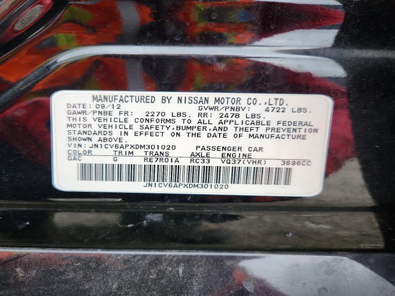 Aukcja sprzedaży 2013 Infiniti G37 Sedan, vin: JN1CV6APXDM301020, numer aukcji: 48939396