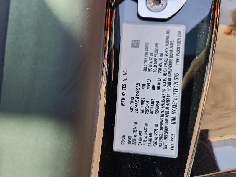 Aukcja sprzedaży 2026 Tesla Model 3, vin: 5YJ3E1ET7TF170675, numer aukcji: 50502376