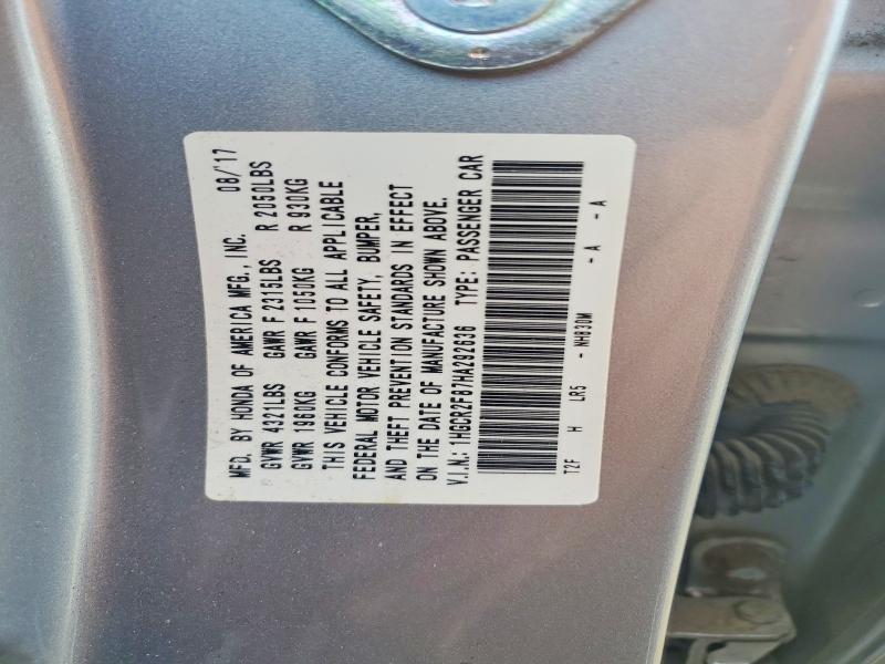 49505896 :رقم المزاد ، 1HGCR2F87HA292636 vin ، 2017 Honda Accord مزاد بيع