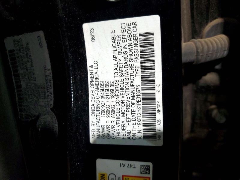 Продаж на аукціоні авто 2023 Honda Civic, vin: 19XFL2H81PE018676, номер лоту: 50233396