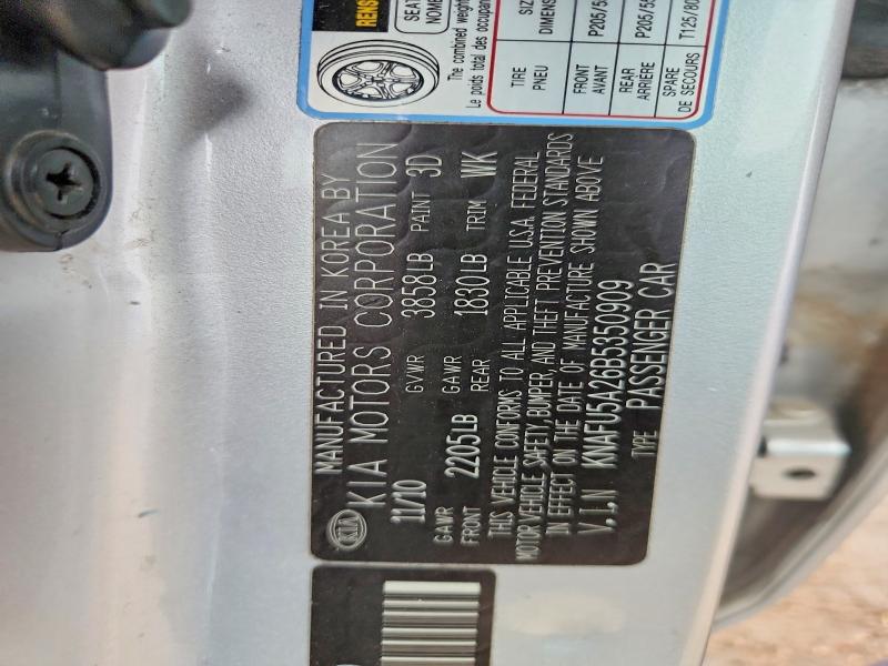 2011 Kia Forte მანქანა იყიდება აუქციონზე, vin: KNAFU5A26B5350909, აუქციონის ნომერი: 49786666