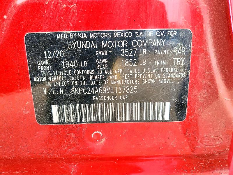 Продаж на аукціоні авто 2021 Hyundai Accent, vin: 3KPC24A69ME137825, номер лоту: 51117556