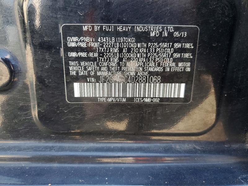 49554446 :رقم المزاد ، JF2GPAGC4D2881068 vin ، 2013 Subaru Xv Crosstrek مزاد بيع