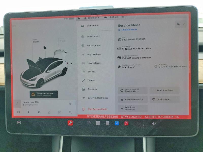 Продаж на аукціоні авто 2020 Tesla Model 3, vin: 5YJ3E1EA6LF598395, номер лоту: 51173996