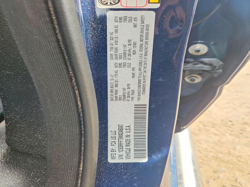 Aukcja sprzedaży 2022 Ram 1500, vin: 1C6SRFFT9NN246047, numer aukcji: 49422806