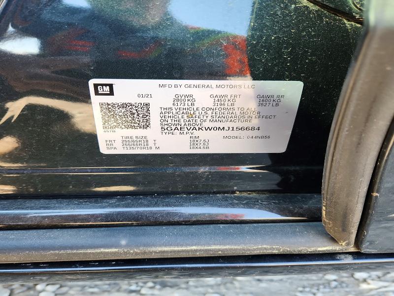 49129466 :رقم المزاد ، 5GAEVAKW0MJ156684 vin ، 2021 Buick Enclave مزاد بيع