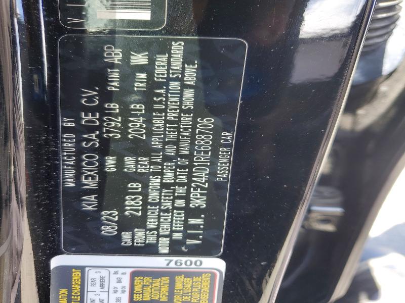 Aukcja sprzedaży 2024 Kia Forte, vin: 3KPF24AD1RE688706, numer aukcji: 48305156