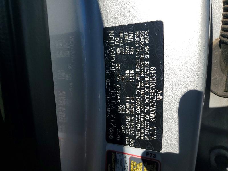 Aukcja sprzedaży 2019 Kia Soul, vin: KNDJN2A28K7015549, numer aukcji: 48943216