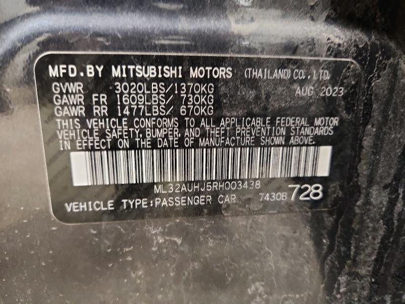 Aukcja sprzedaży 2024 Mitsubishi Mirage, vin: ML32AUHJ5RH003438, numer aukcji: 48750026