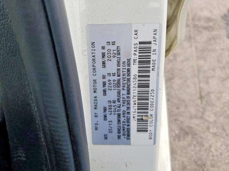 2014 Mazda 6 მანქანა იყიდება აუქციონზე, vin: JM1GJ1W67E1124586, აუქციონის ნომერი: 49786456