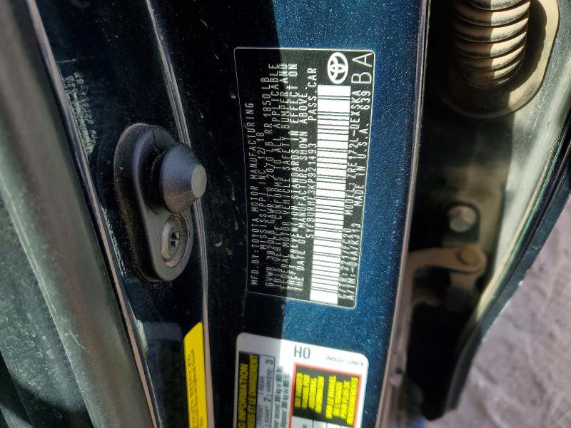 50109186 :رقم المزاد ، 5YFBURHE3KP921493 vin ، 2019 Toyota Corolla مزاد بيع