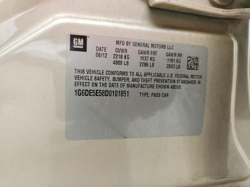 2013 Cadillac Cts მანქანა იყიდება აუქციონზე, vin: 1G6DE5E58D0101851, აუქციონის ნომერი: 49899016