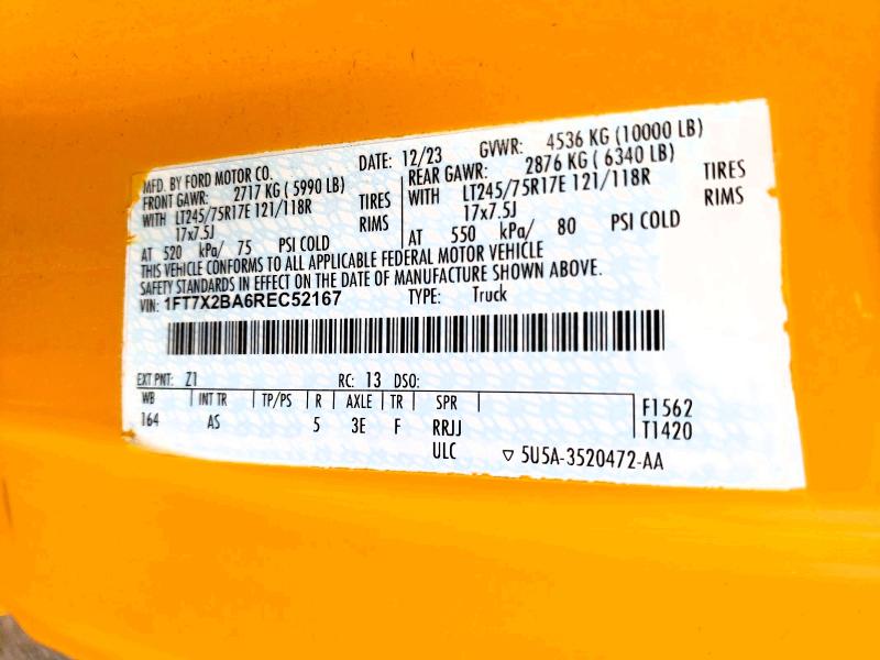 2024 Ford F250 მანქანა იყიდება აუქციონზე, vin: 1FT7X2BA6REC52167, აუქციონის ნომერი: 51336026