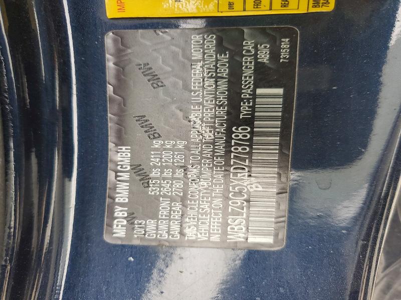 48207076 :رقم المزاد ، WBSLZ9C5XEDZ78786 vin ، 2014 Bmw Motorrad M6 مزاد بيع