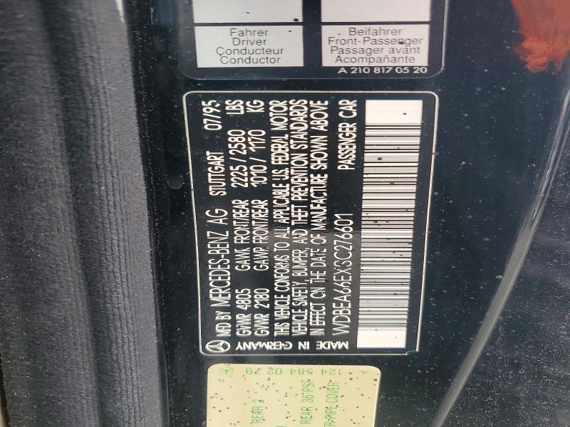 Продажа на аукционе авто 1995 Mercedes-benz E-class, vin: WDBEA66EXSC276601, номер лота: 49121666