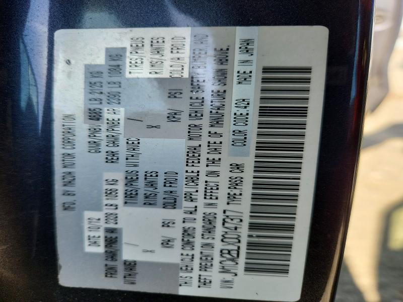 2013 Mazda 5 მანქანა იყიდება აუქციონზე, vin: JM1CW2BLXD0147317, აუქციონის ნომერი: 48082756