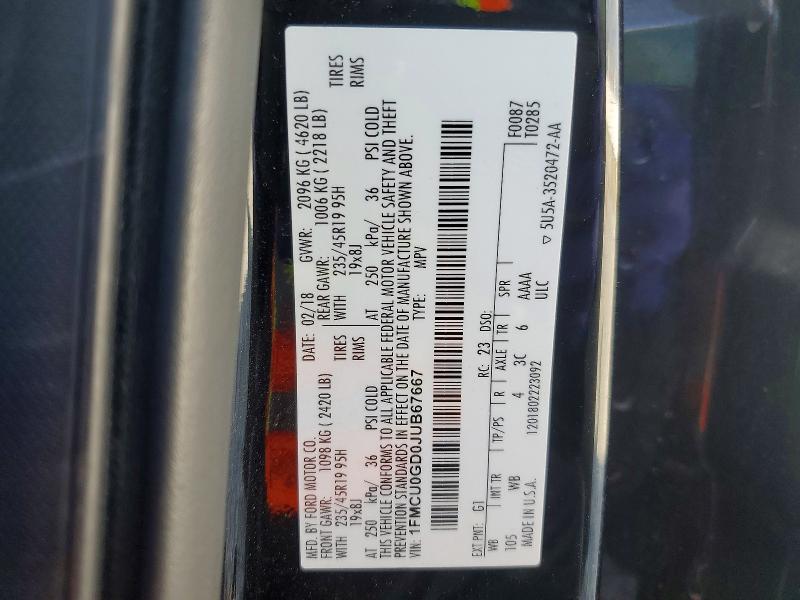 Продаж на аукціоні авто 2018 Ford Escape, vin: 1FMCU0GD0JUB67667, номер лоту: 49264136