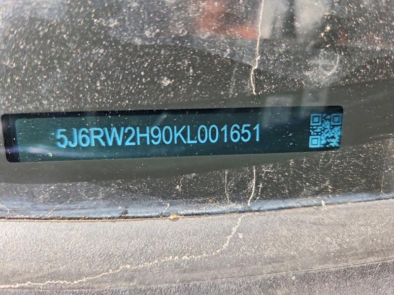 2019 Honda Cr-v მანქანა იყიდება აუქციონზე, vin: 5J6RW2H90KL001651, აუქციონის ნომერი: 50913896