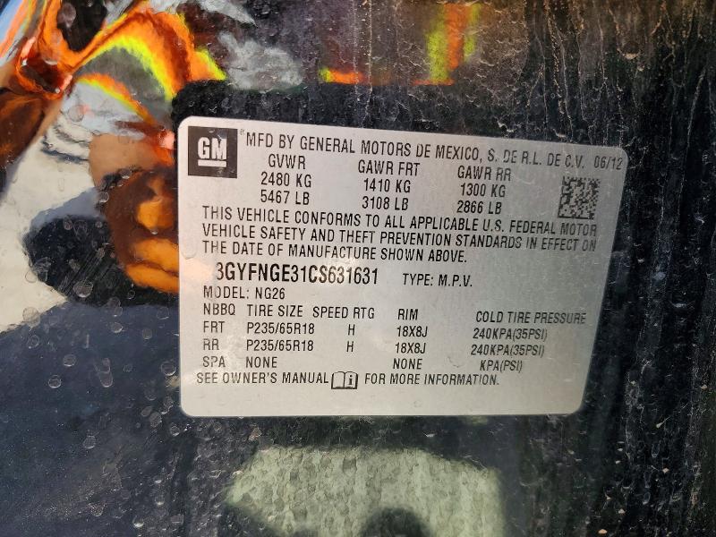 Aukcja sprzedaży 2012 Cadillac Srx, vin: 3GYFNGE31CS631631, numer aukcji: 49710876