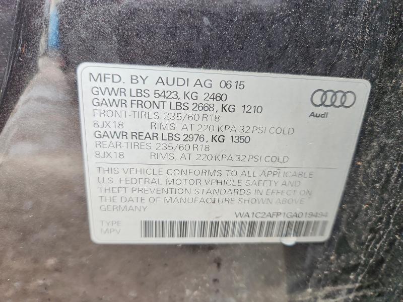 Aukcja sprzedaży 2016 Audi Q5, vin: WA1C2AFP1GA019494, numer aukcji: 47649156