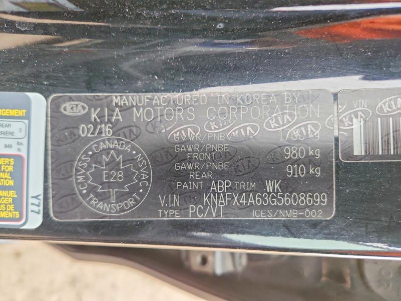 50985526 :رقم المزاد ، KNAFX4A63G5608699 vin ، 2016 Kia Forte مزاد بيع