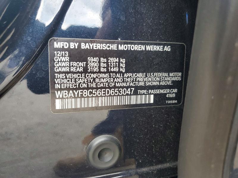 2014 Bmw 750 მანქანა იყიდება აუქციონზე, vin: WBAYF8C56ED653047, აუქციონის ნომერი: 47875196