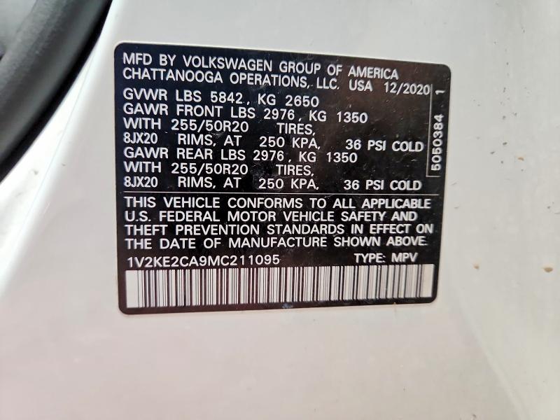 Продажа на аукционе авто 2021 Volkswagen Atlas Cross Sport, vin: 1V2KE2CA9MC211095, номер лота: 51590396